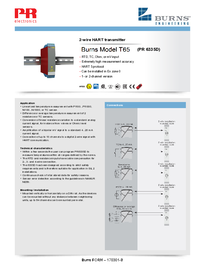 Thumbnail of document Data Sheet - T65 2-Wire HART Transmitter